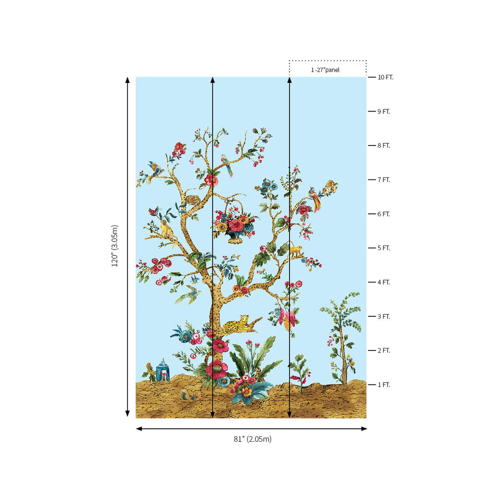 Tanzania Tree Of Life Mural | Sky Blue