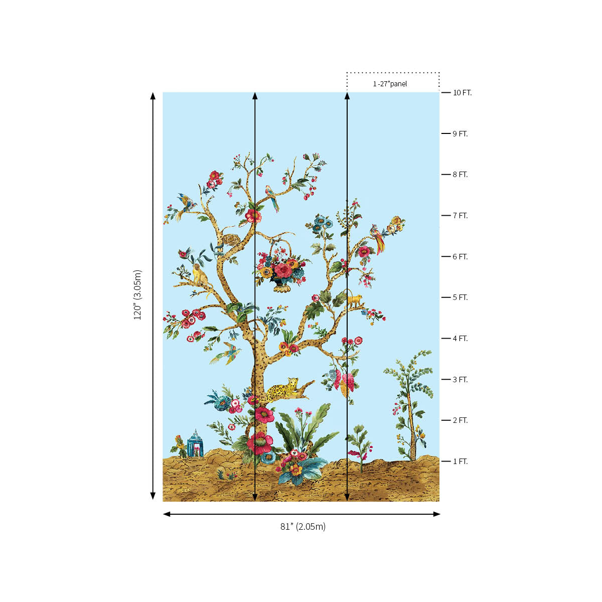 Tanzania Tree Of Life Mural | Sky Blue