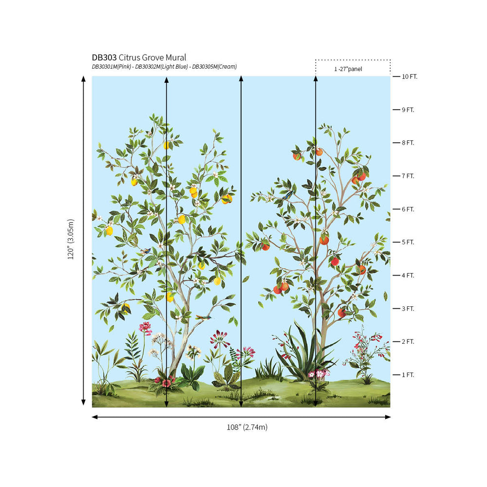 Citrus Grove Mural | Carolina Blue