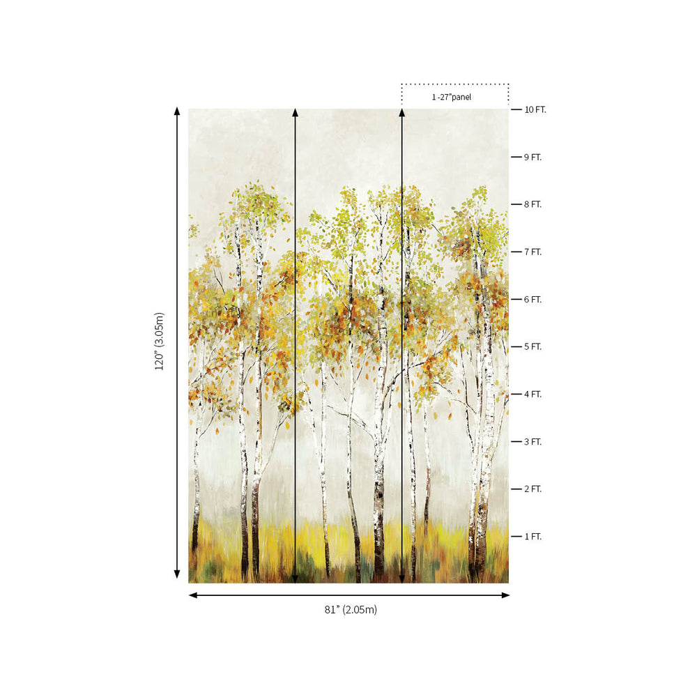 Aspen Tree Mural | Cappuccino