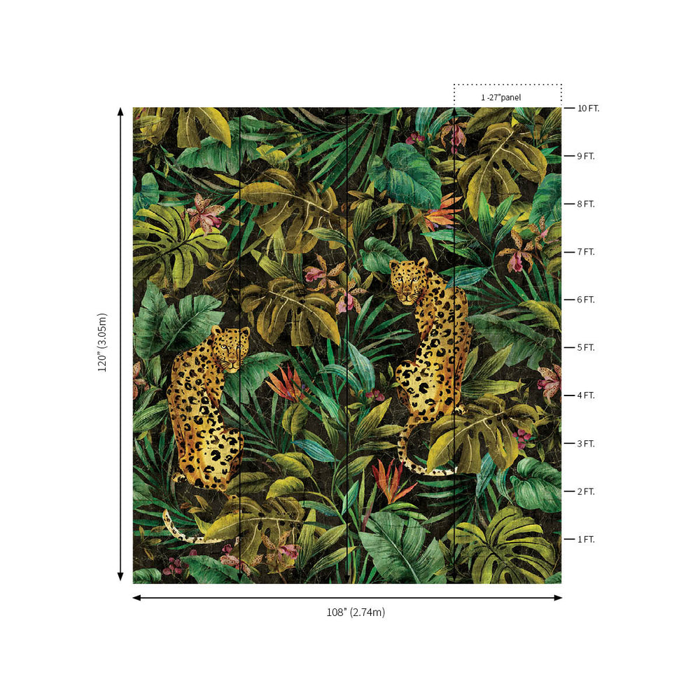 Exotica Mural | Black Charcoal