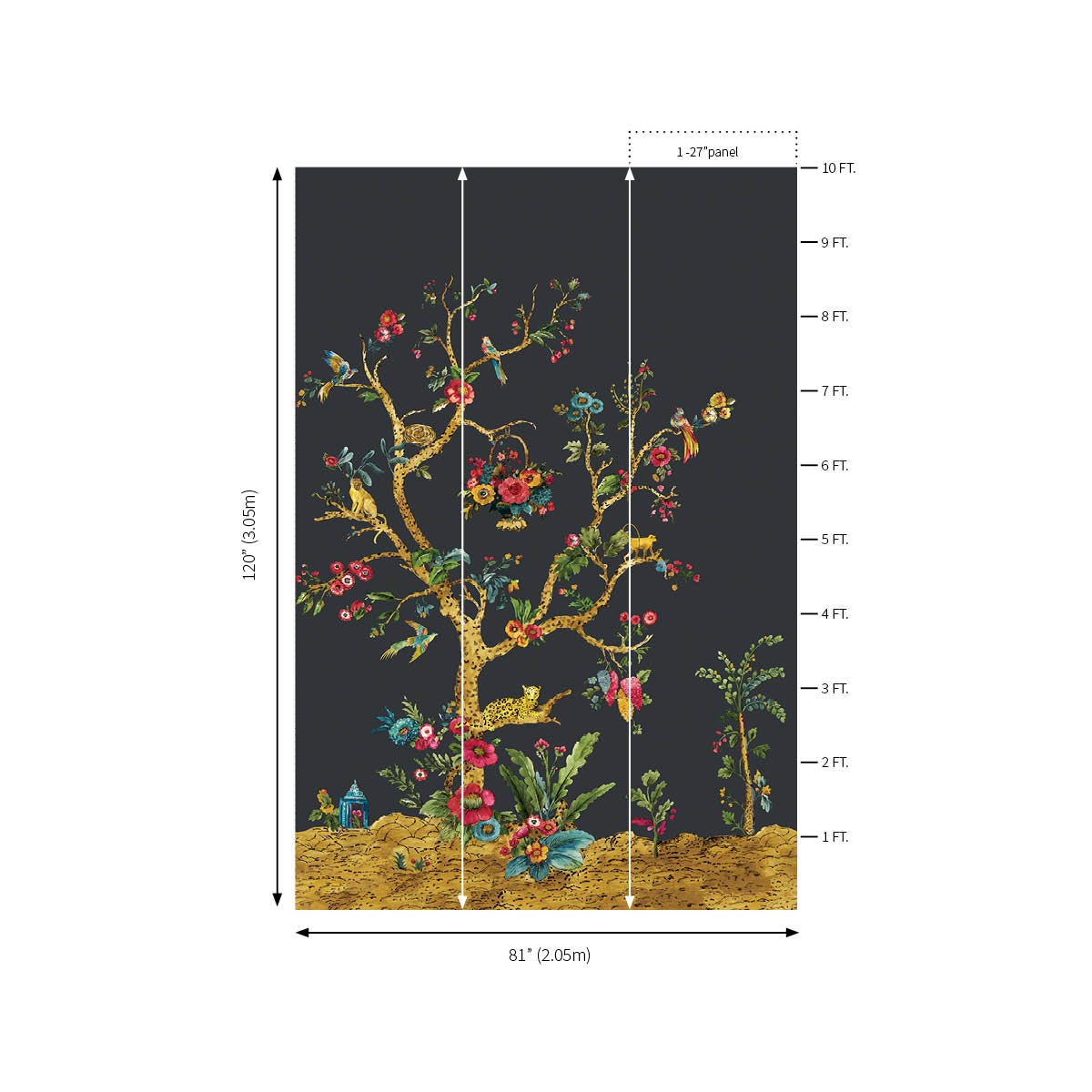 Tanzania Tree Of Life Mural | Charcoal
