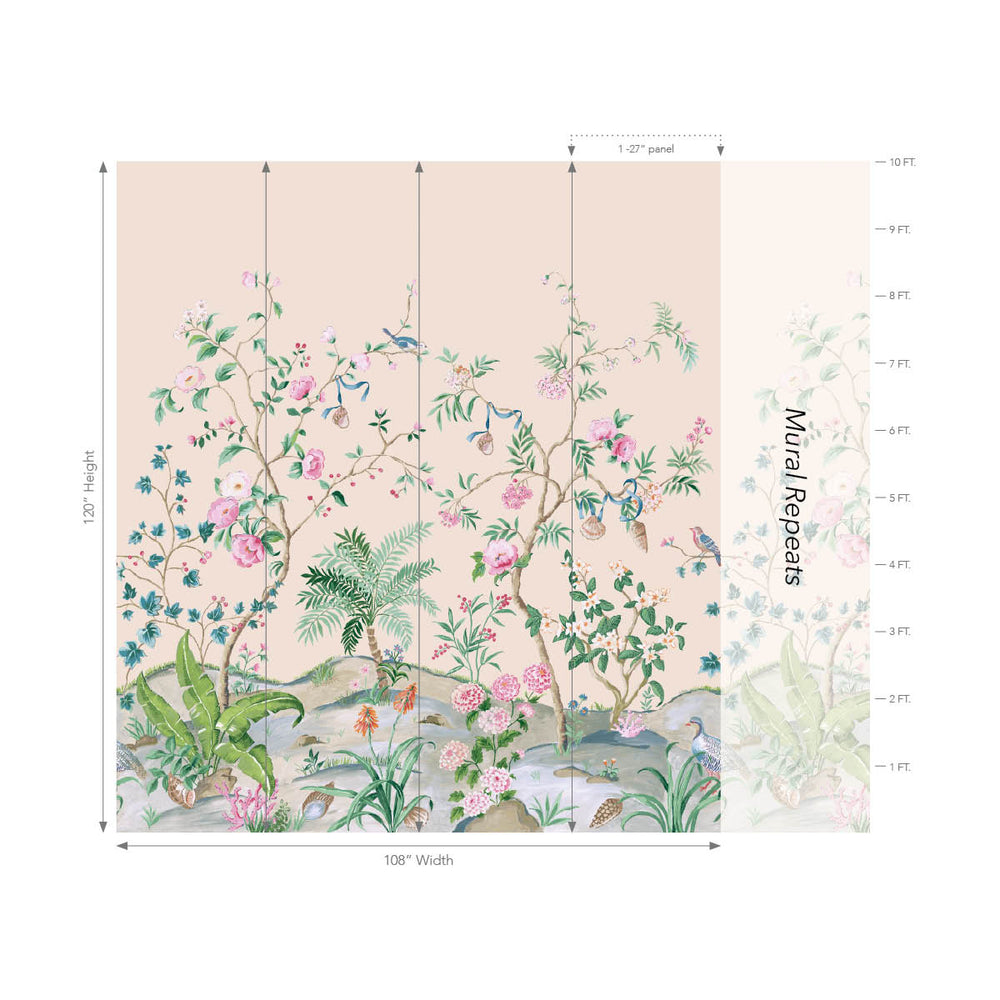 Botanica Natural Mural | Blush
