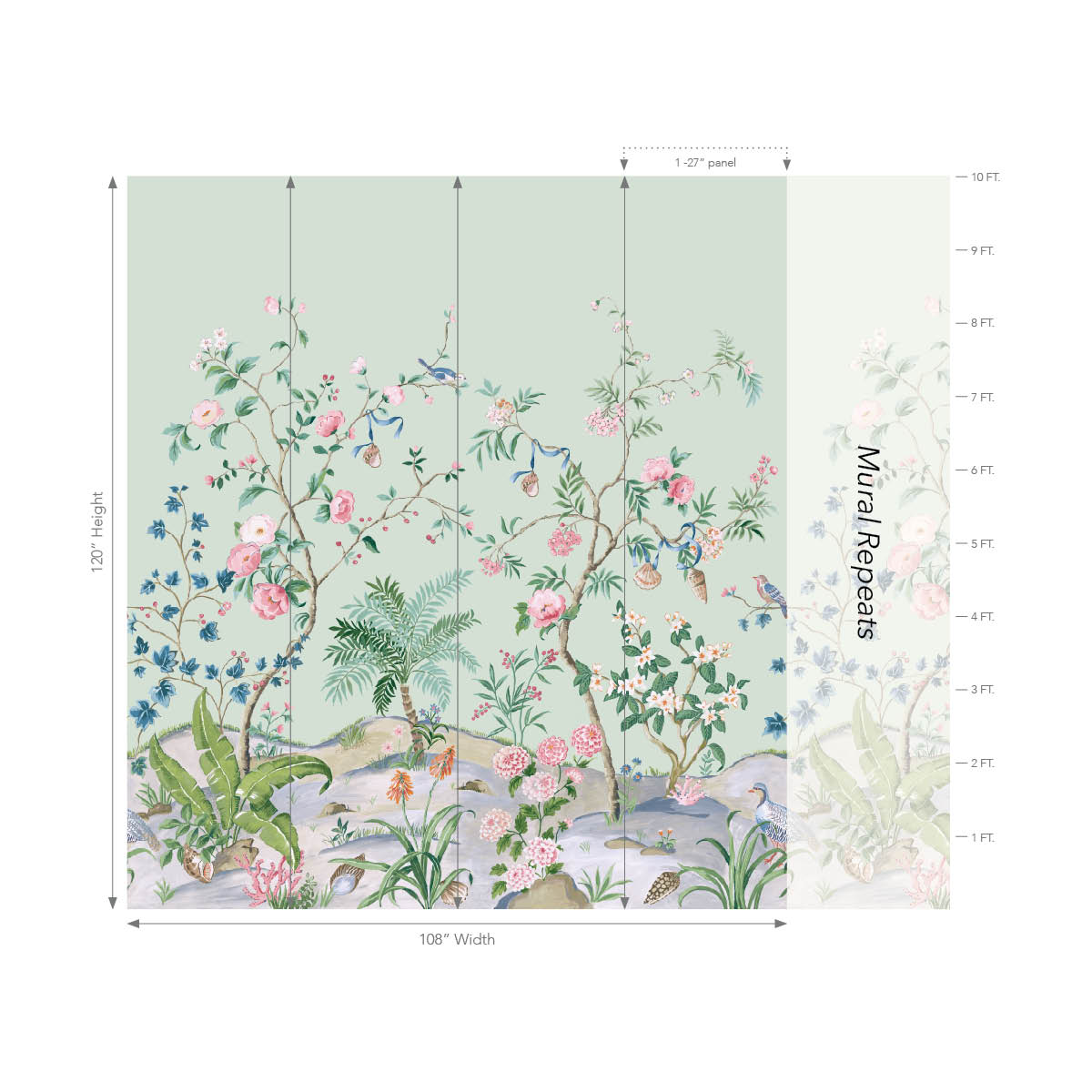 Botanica Natural Mural | Seaglass