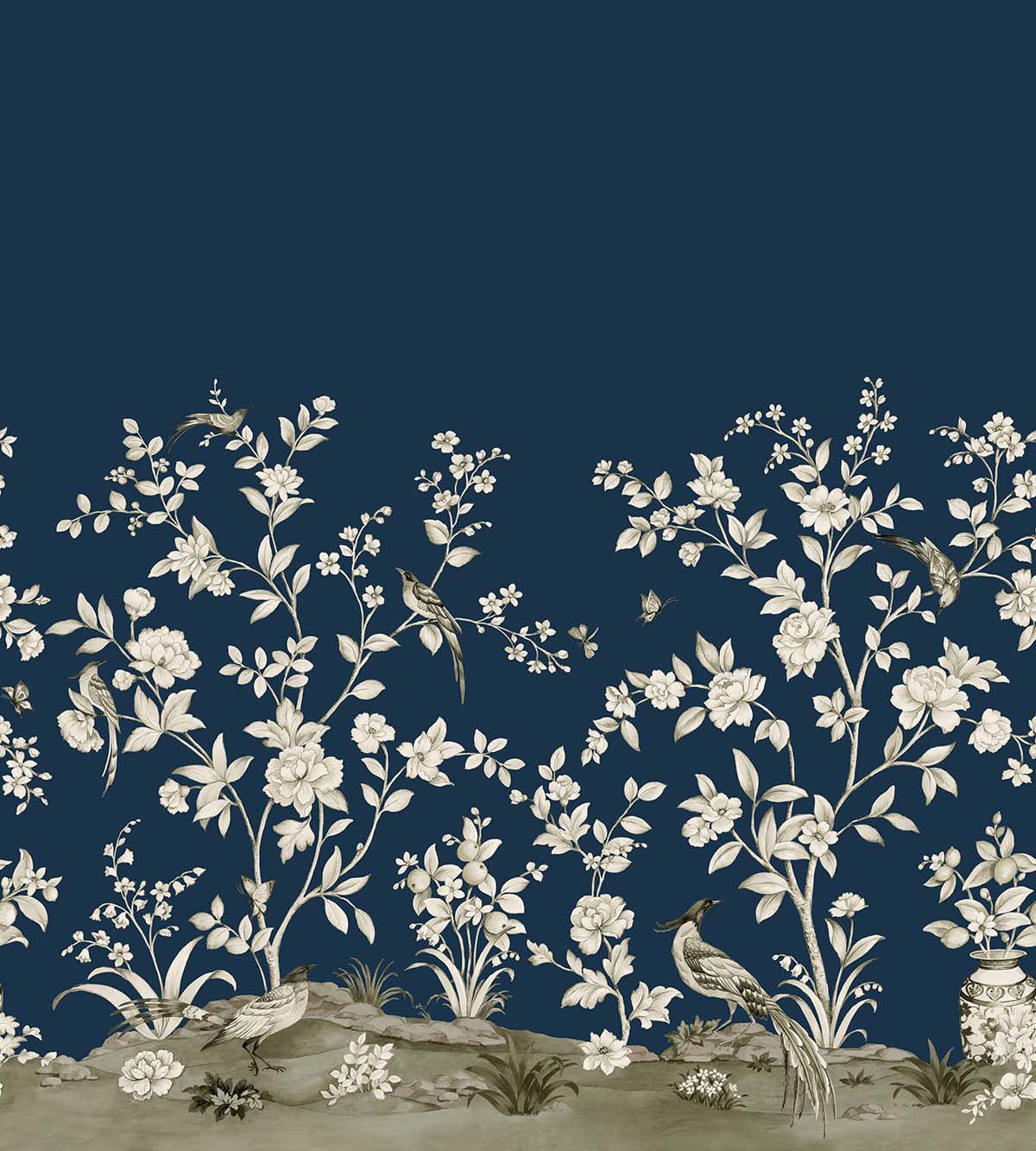 Jardin Toile Mural - Navy