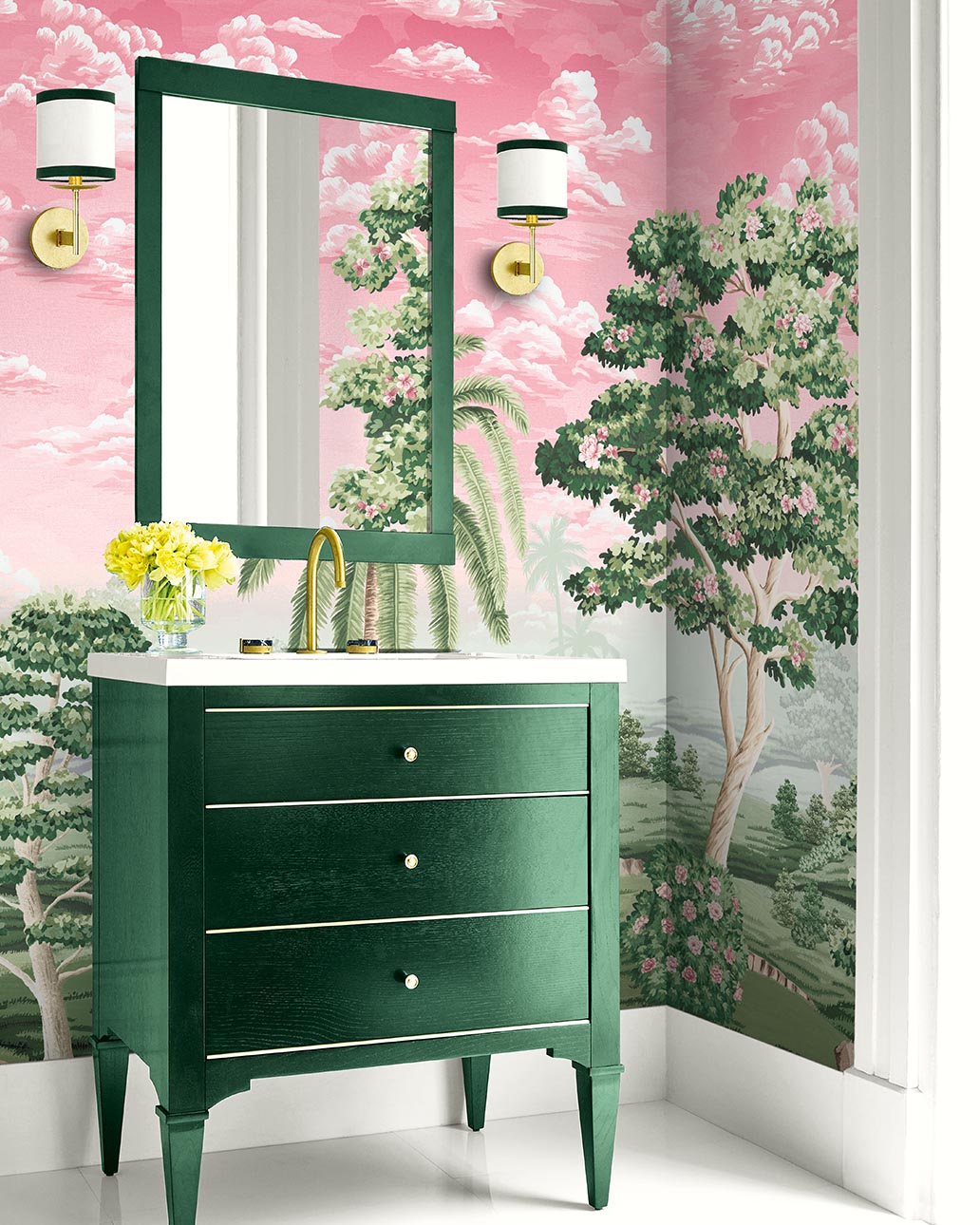 Floral Tuscany Mural - Pink