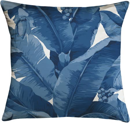Banana Leaf Pillow | Navy
