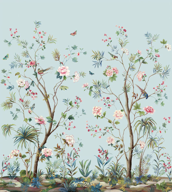 Charleston Garden Mural | Sky Blue
