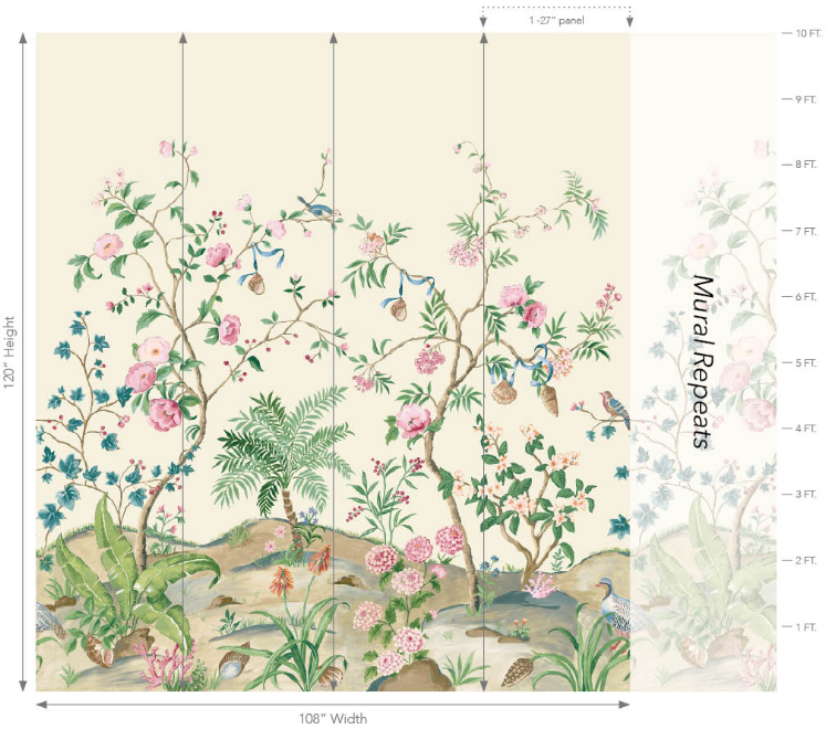 Botanica Natural Mural - Cream