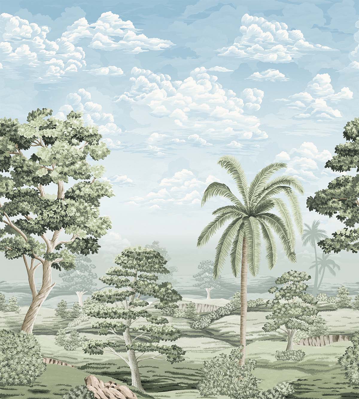 Greenbrier Mural - Green-Blue