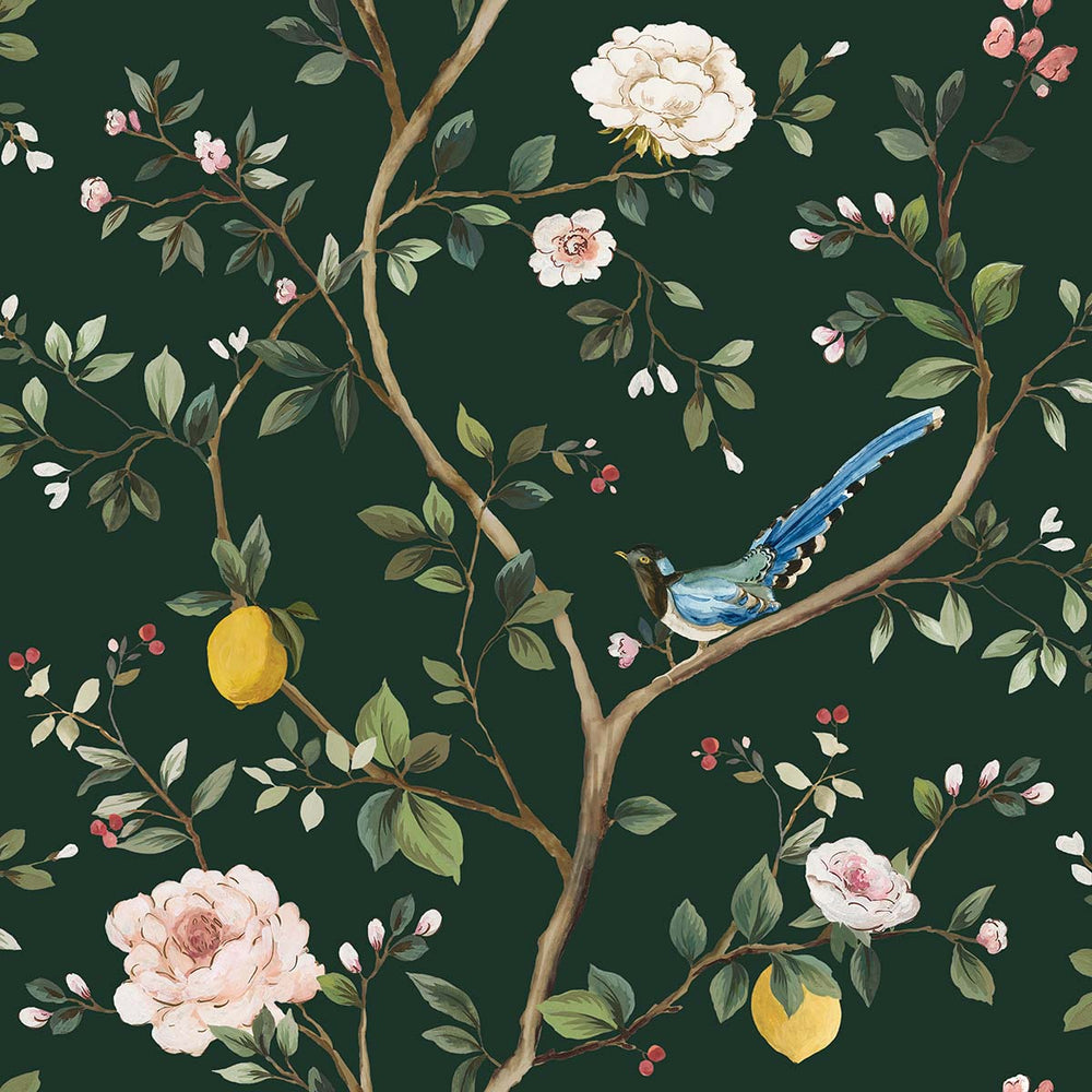 Blossom Citrus Floral Narrow | Midnight Green