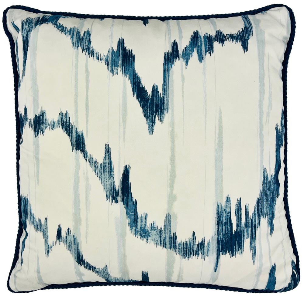 Ikat Flamestitch Pillow | Navy