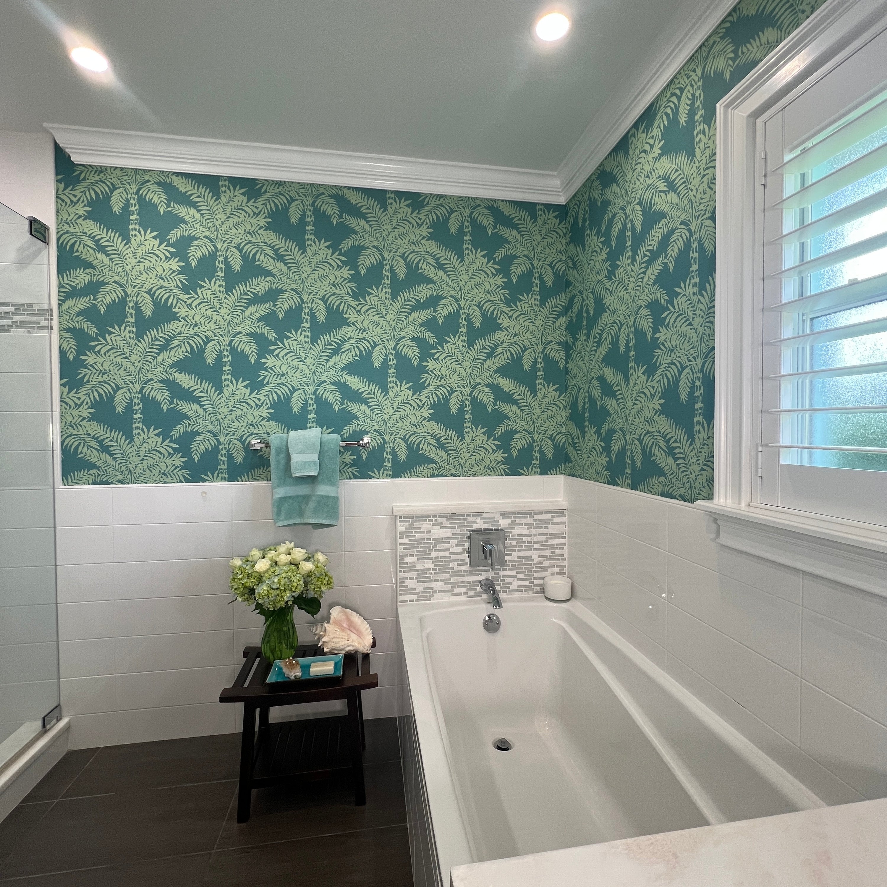 Beach Palms | Teal Green