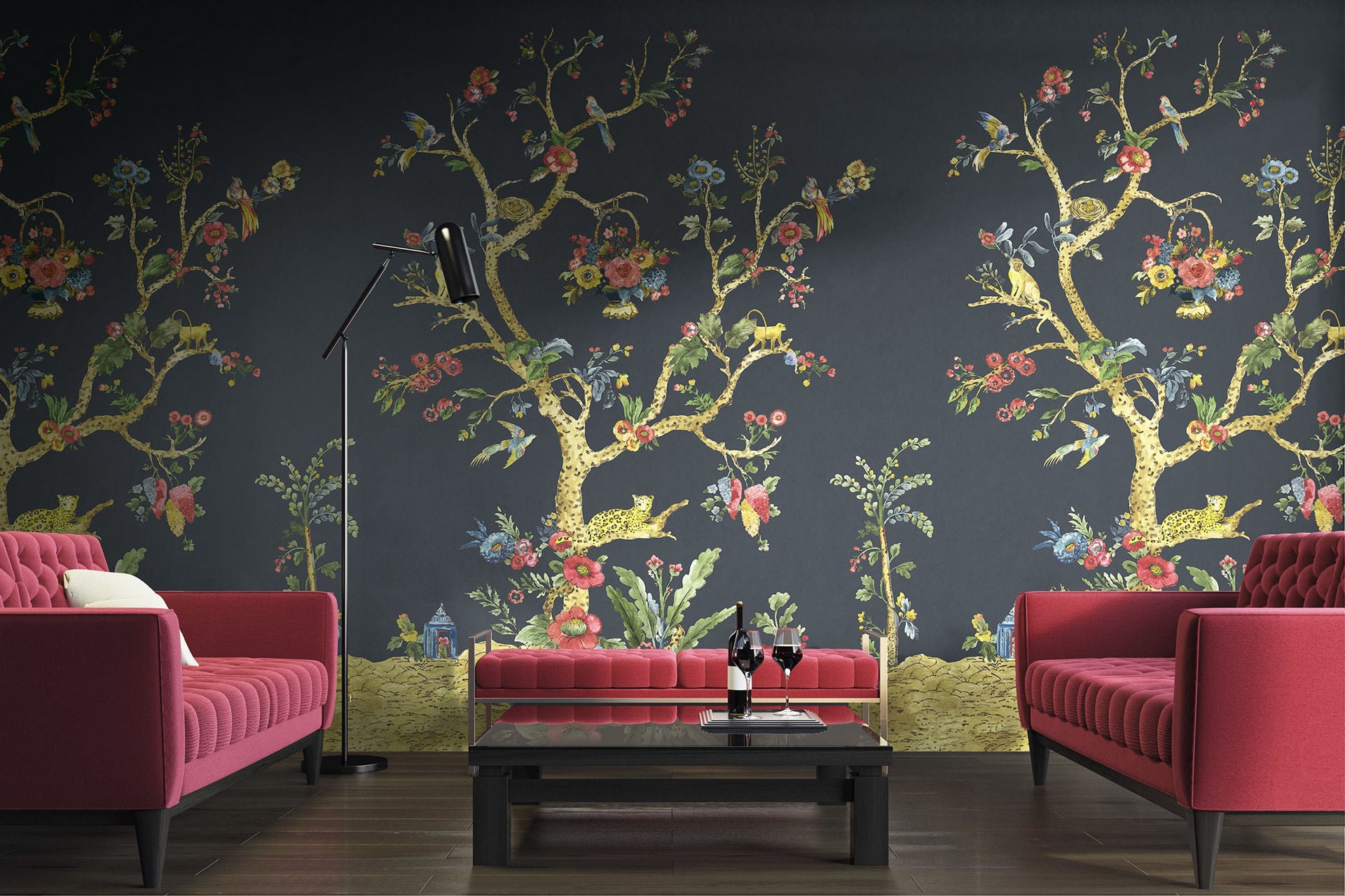 Tanzania Tree Of Life Mural | Charcoal