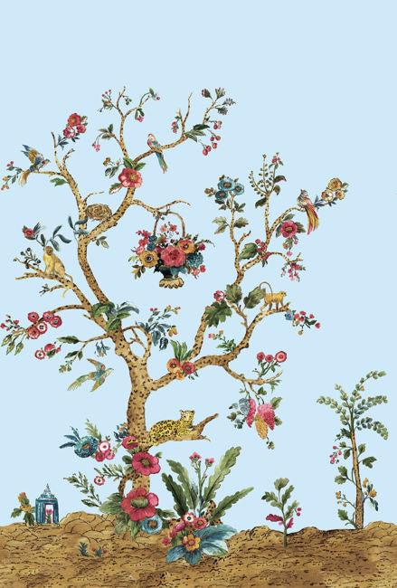 Tanzania Tree Of Life Mural | Sky Blue